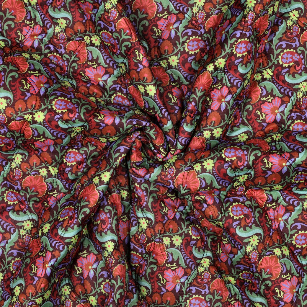 Bald erhältlich - Stepper Baumwolle Voile digital Blumen aubergine