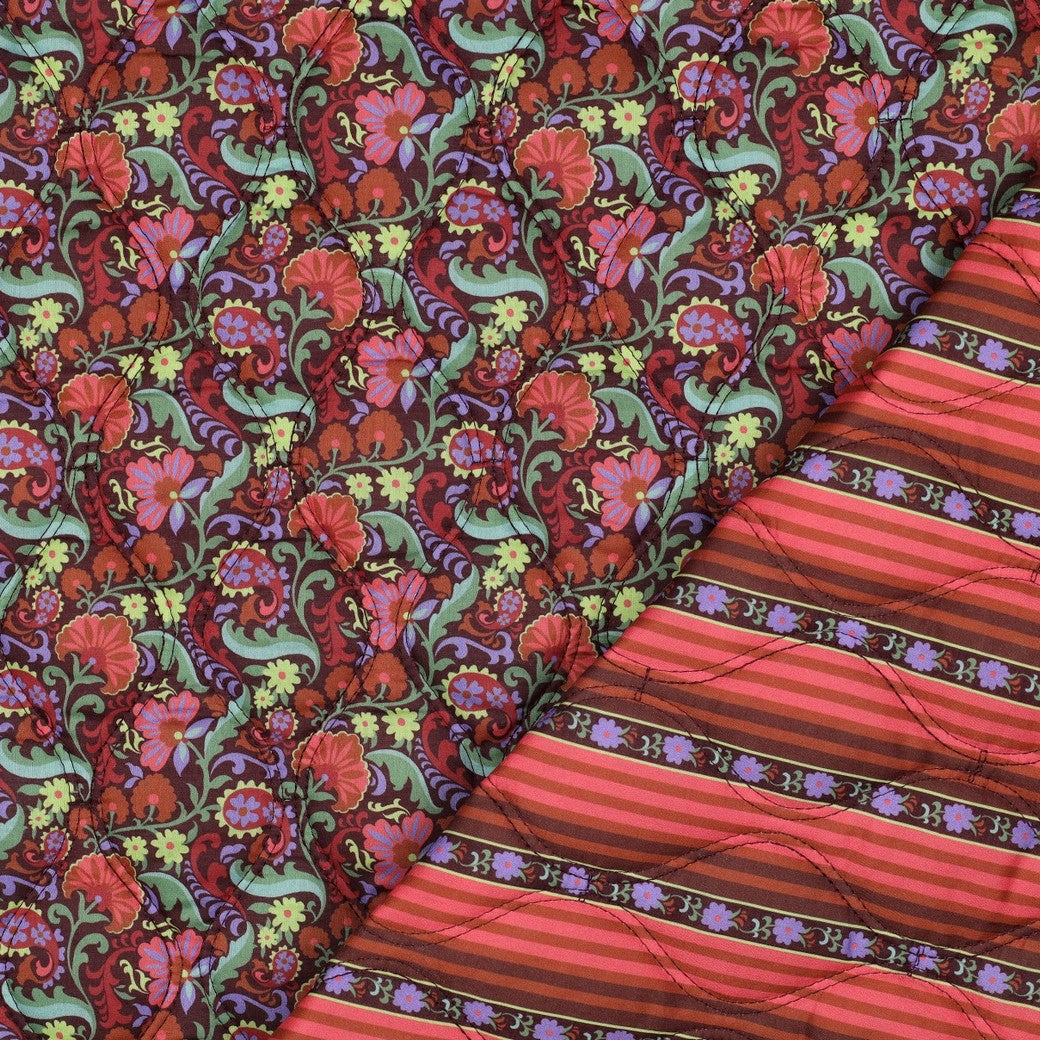 Bald erhältlich - Stepper Baumwolle Voile digital Blumen aubergine