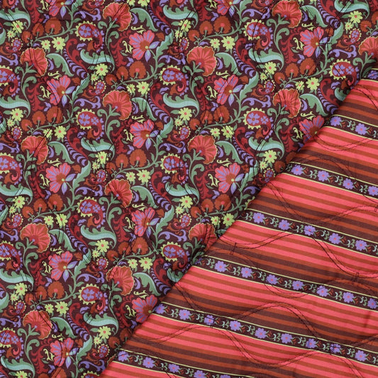 Stepper Baumwolle Voile digital Blumen aubergine