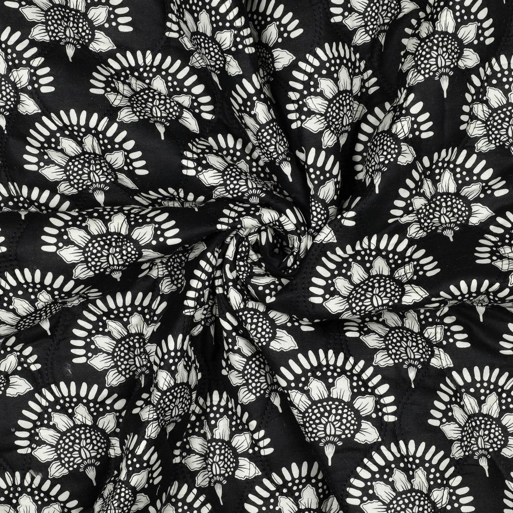 Bald erhältlich - Stepper Baumwolle Voile digital Blumen schwarz