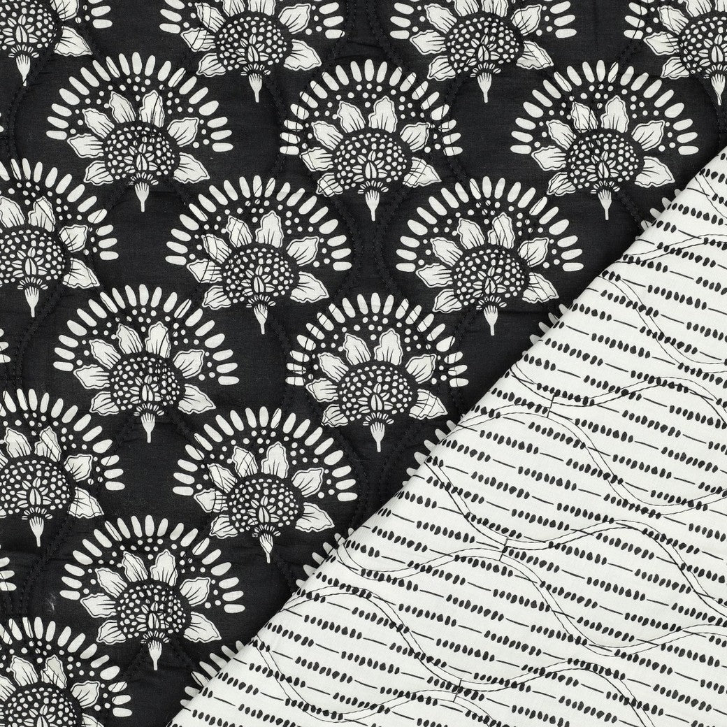 Bald erhältlich - Stepper Baumwolle Voile digital Blumen schwarz