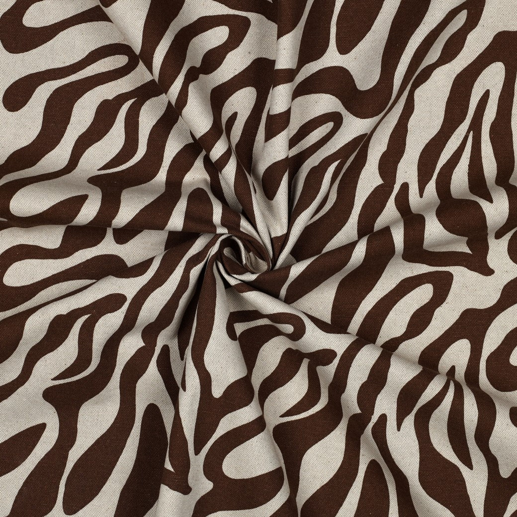 Canvas leinenlook Animalprint braun natur