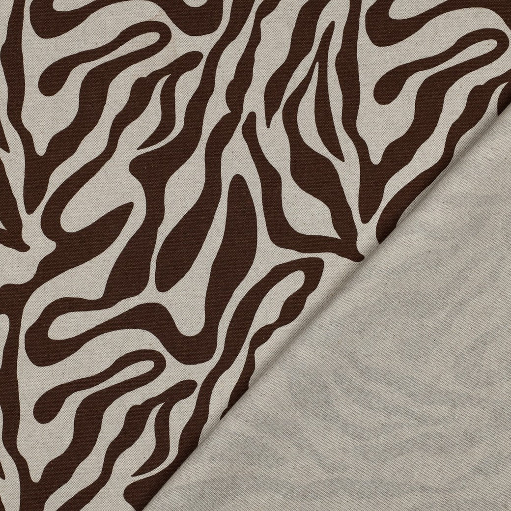 Canvas leinenlook Animalprint braun natur