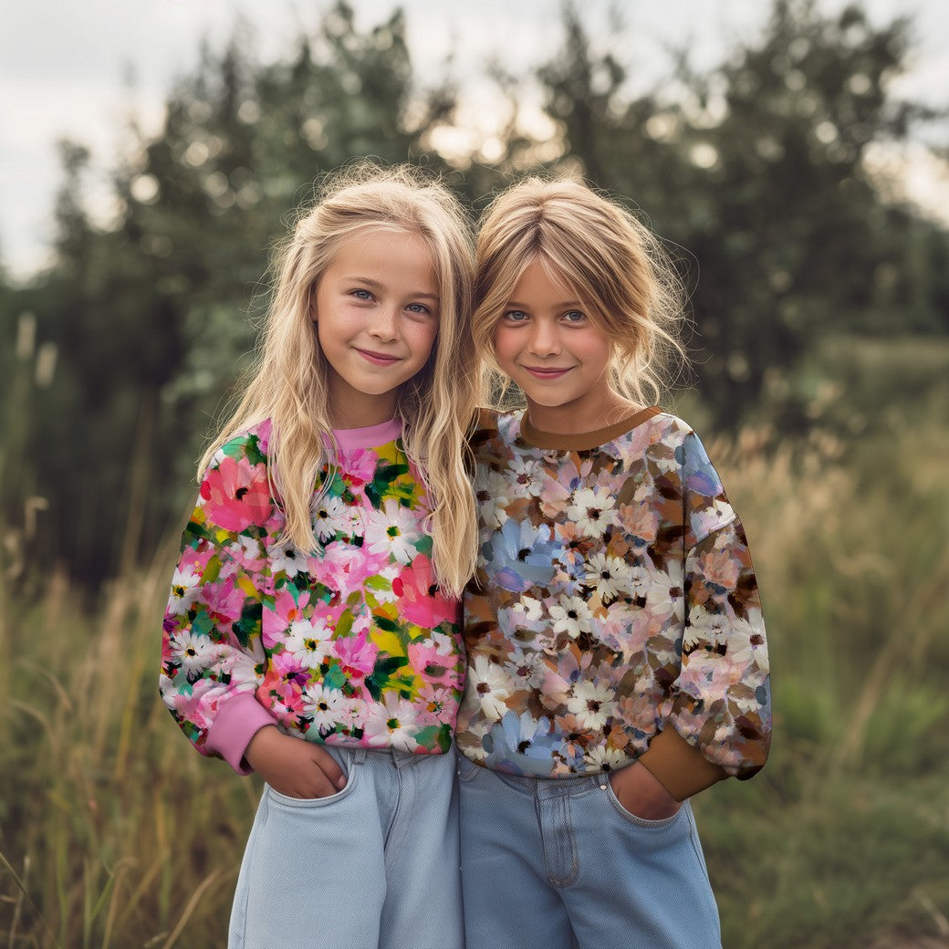 Bald erhältlich - Sweat French Terry digital Blumen bunt