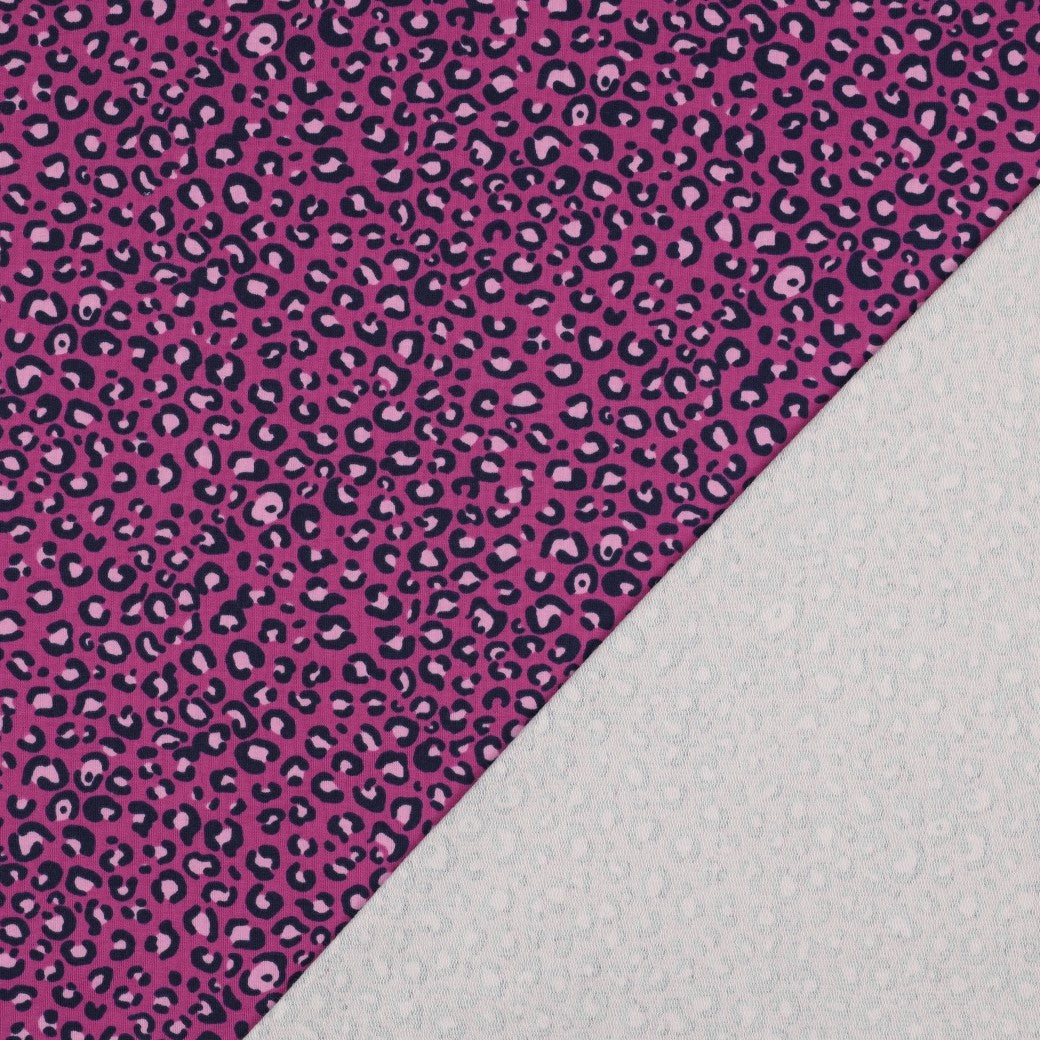 BALD ERHÄLTLICH - Sweat French Terry Animalprint Leo lila violett