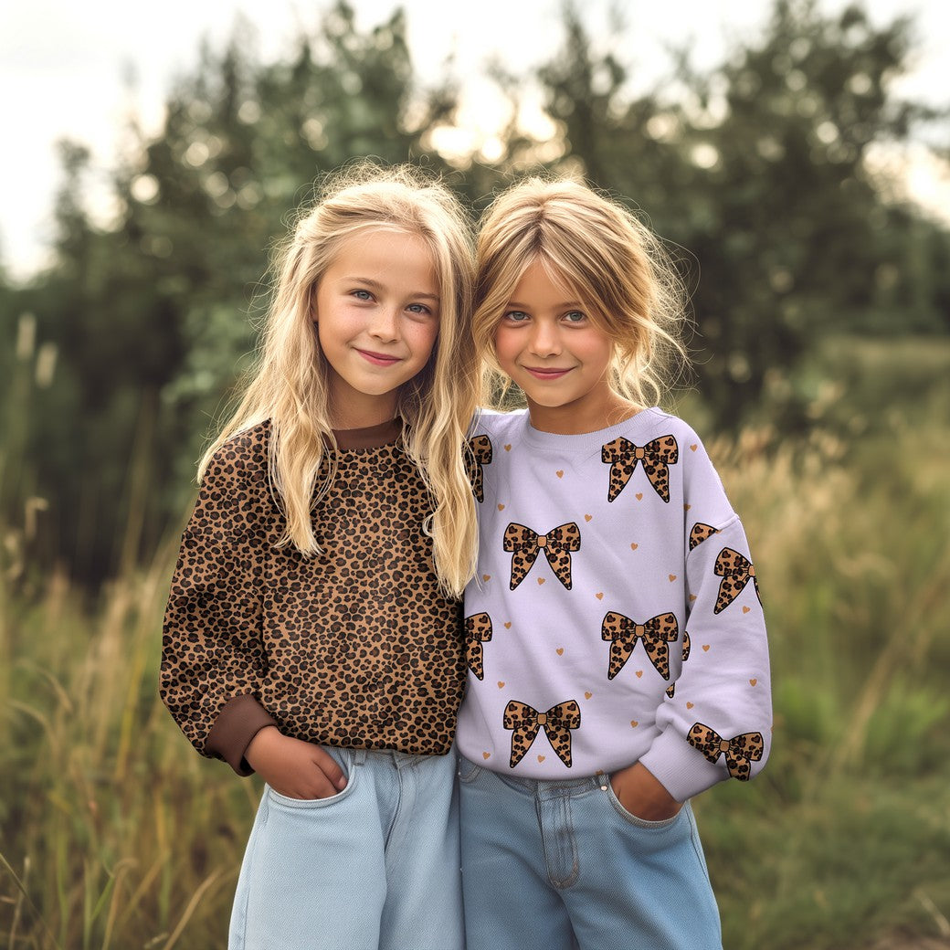 BALD ERHÄLTLICH - Sweat French Terry Animalprint Leo lila violett