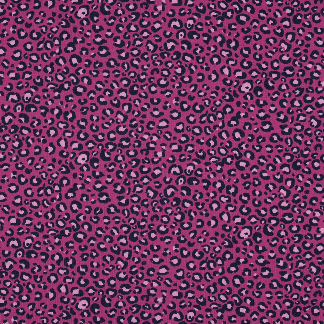 BALD ERHÄLTLICH - Sweat French Terry Animalprint Leo lila violett