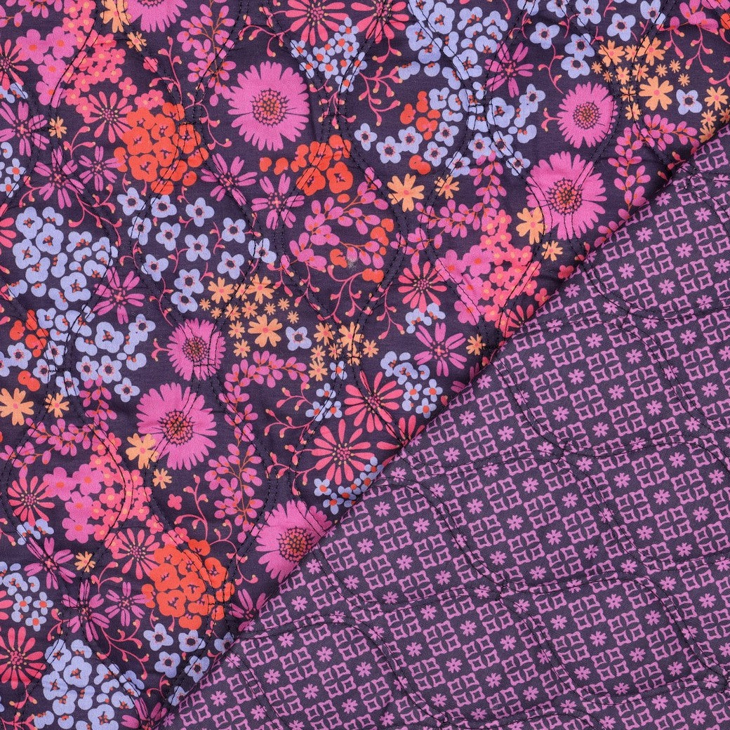 BALD ERHÄLTLICH - Stepper Baumwolle Voile digital Blumen lila violett