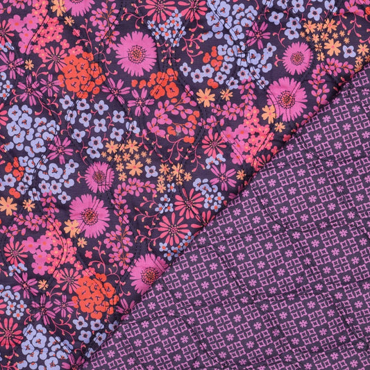 Stepper Baumwolle Voile digital Blumen lila violett