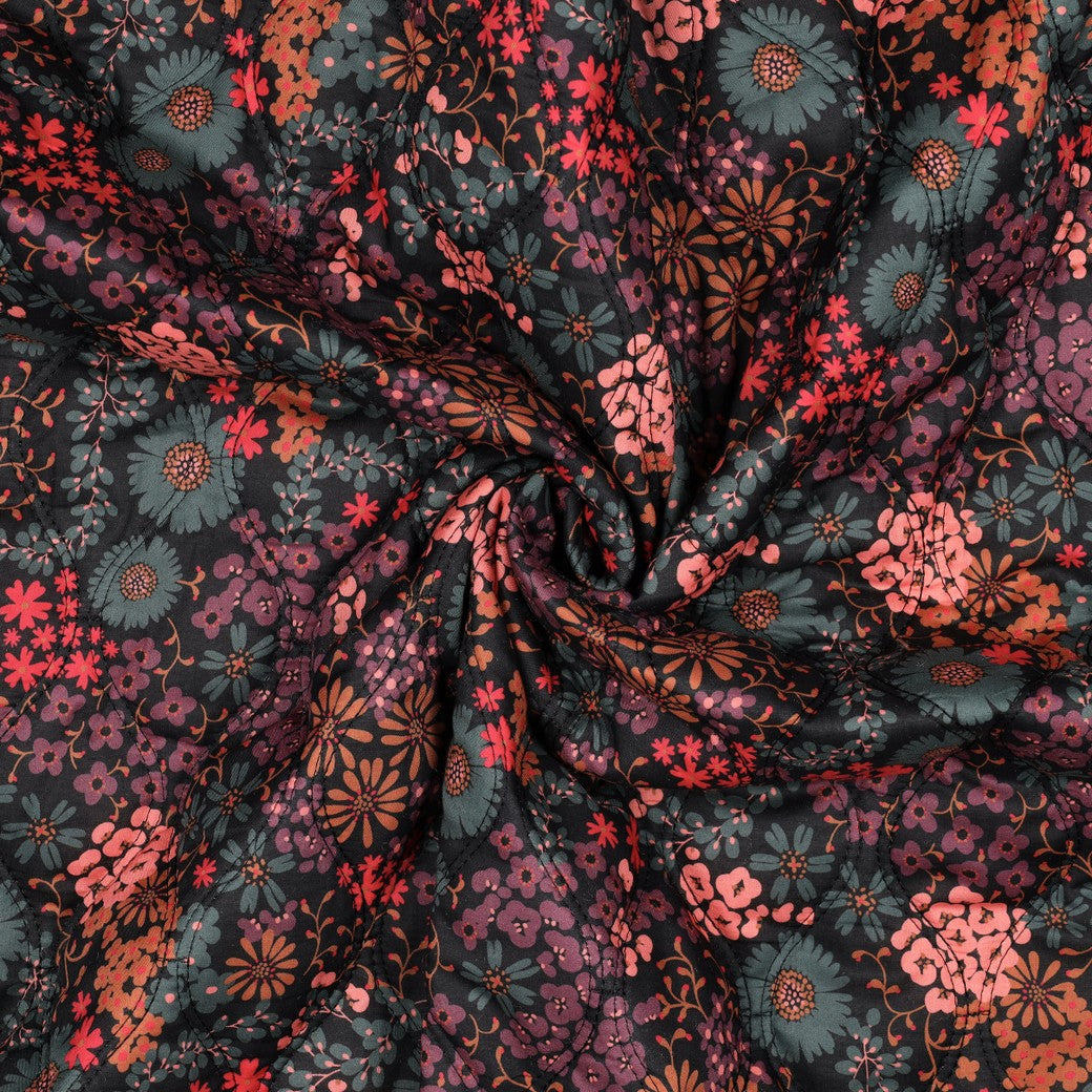 BALD ERHÄLTLICH - Stepper Baumwolle Voile digital Blumen schwarz bunt
