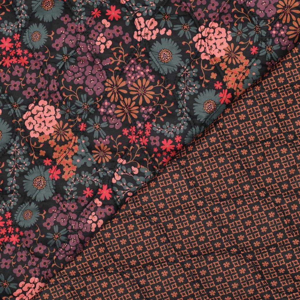BALD ERHÄLTLICH - Stepper Baumwolle Voile digital Blumen schwarz bunt