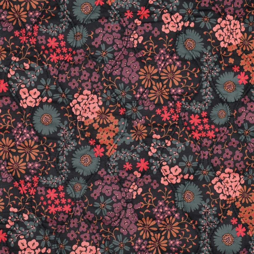 BALD ERHÄLTLICH - Stepper Baumwolle Voile digital Blumen schwarz bunt