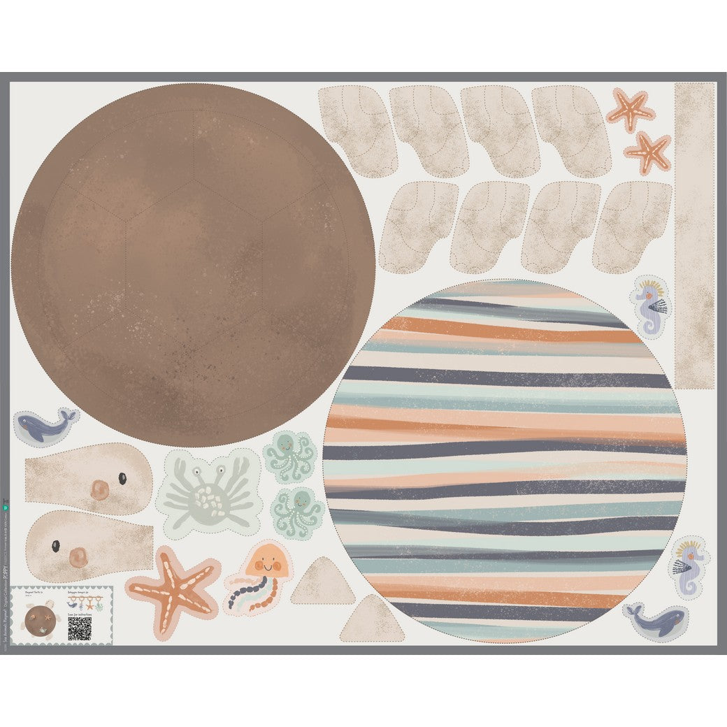 Baumwolle digital Panel DIY Spielmatte Meerestiere