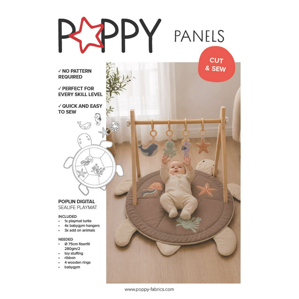 Baumwolle digital Panel DIY Spielmatte Meerestiere