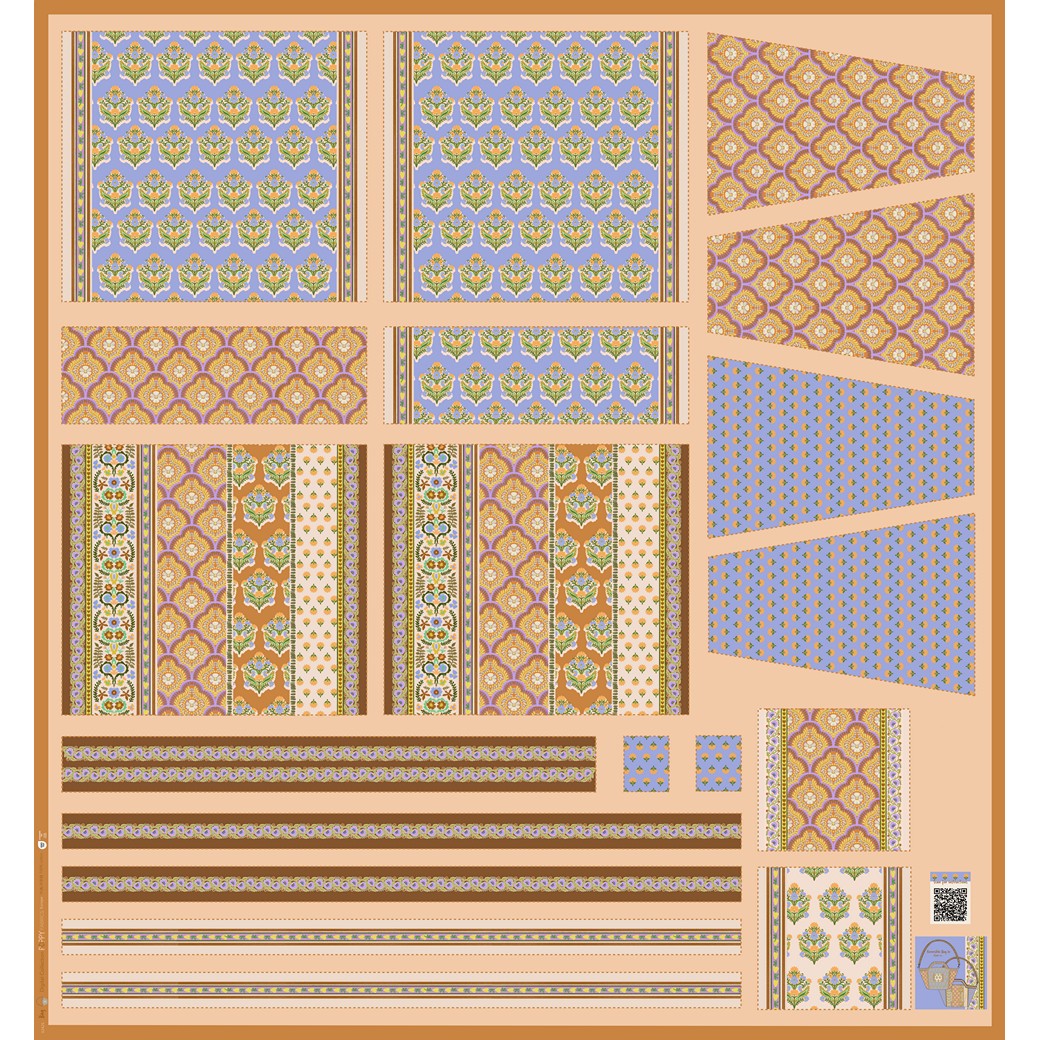 Canvas digital Panel DIY Shopper Blumen Flowers bunt