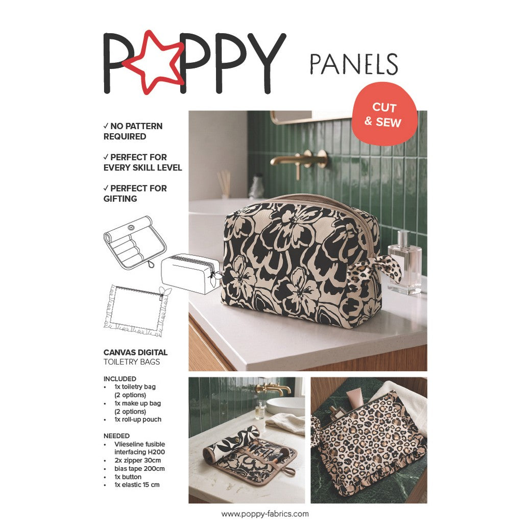 Canvas digital DIY 3 teiliges Kosmetik Panel Animalprint braun