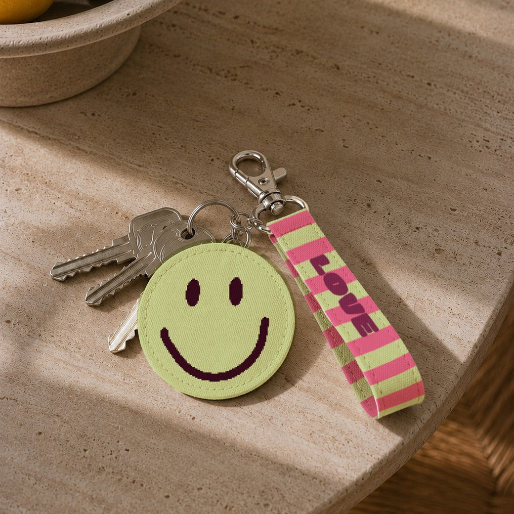 Canvas digital Panel DIY Shopper oder Kissen Punkte Streifen Smiley