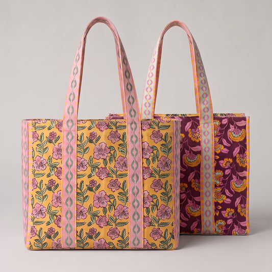 Canvas digital Panel DIY Shopper Blumen rosa
