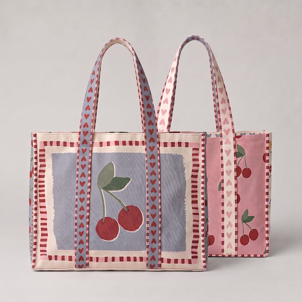 Canvas digital Panel DIY Shopper Kirschen rosa