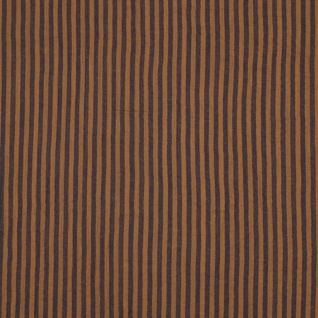 BALD ERHÄLTLICH - Musselin Streifen garngefärbt cognac blau