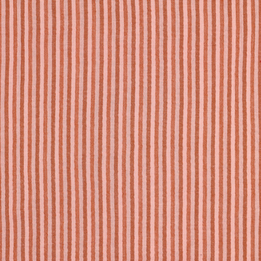 BALD ERHÄLTLICH - Musselin Streifen garngefärbt orange rosa