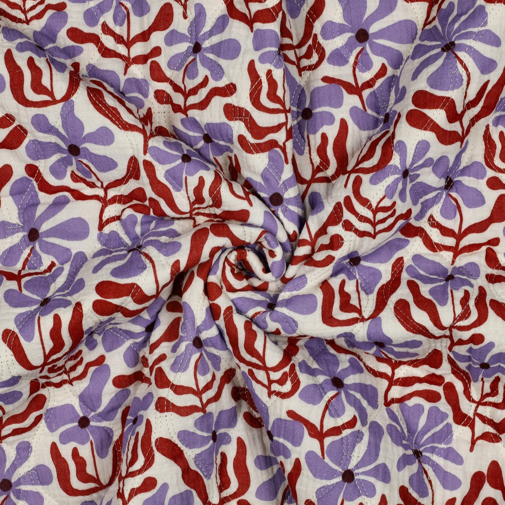 Musselin Stepper Doublesided Blumen natur