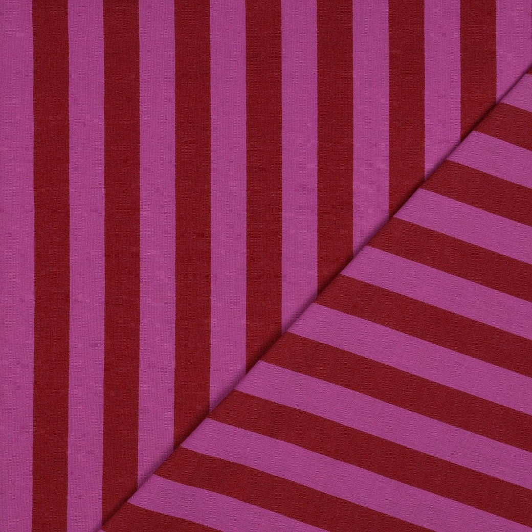 Baumwolle Streifen garngefärbt rot fuchsia