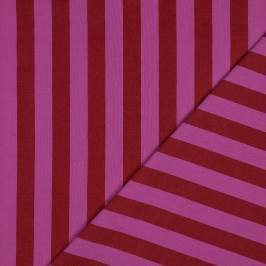 Baumwolle Streifen garngefärbt rot fuchsia