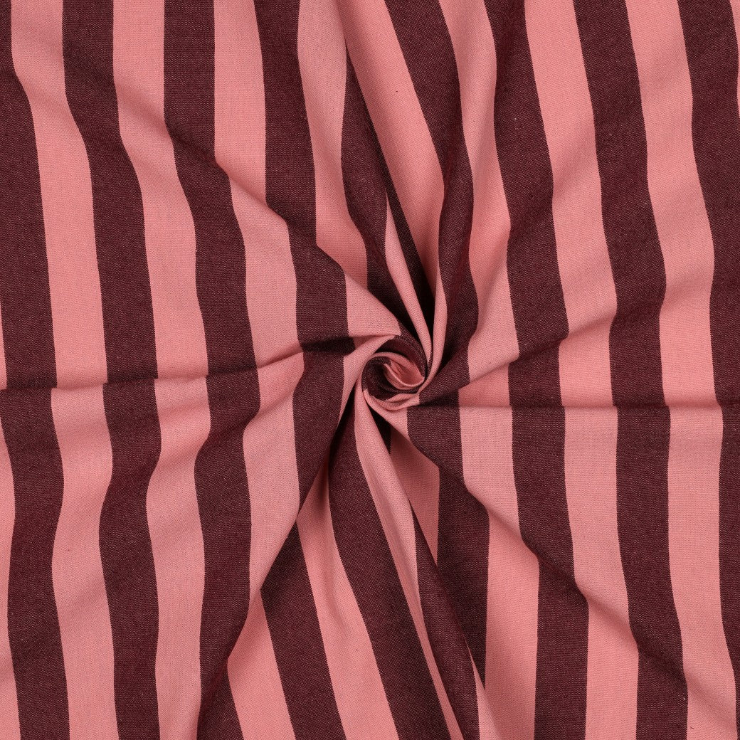 BALD ERHÄLTLICH - Baumwolle Streifen garngefärbt aubergine rosa