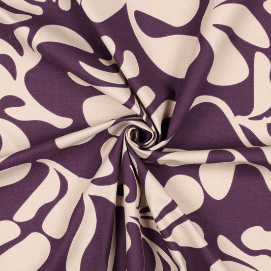 Canvas Vintage Leaves dark purple