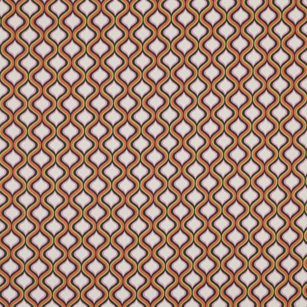 Baumwolle Popeline Kombi Geometric grün orange