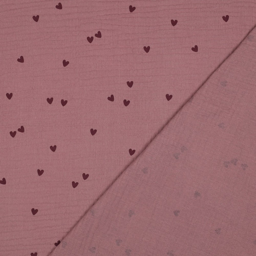 Musselin Smal Hearts Herzen lilac