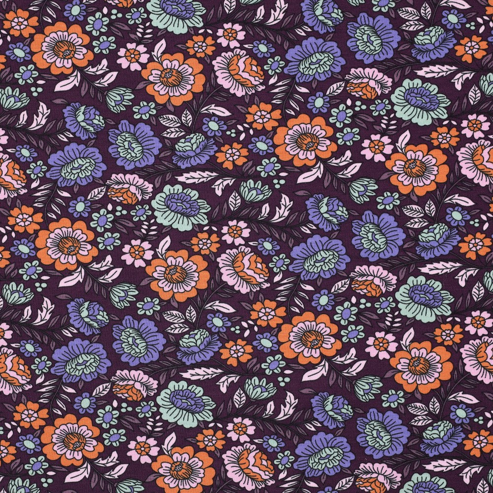 Jersey Flowers dark purple