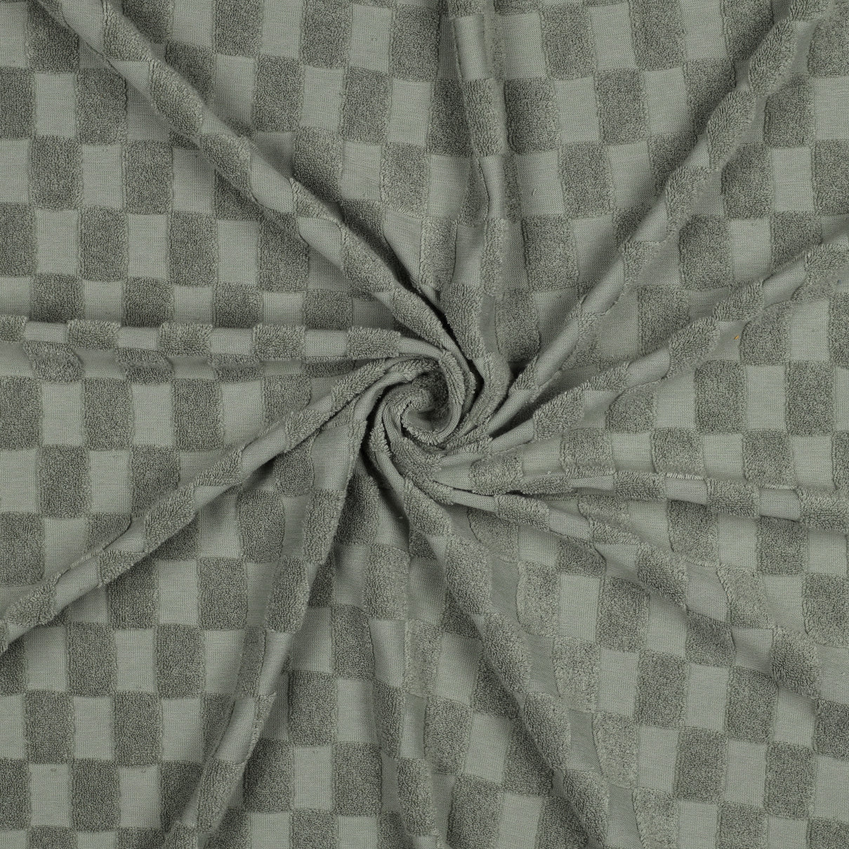 Frottee Baumwolle gestrickt karo grün