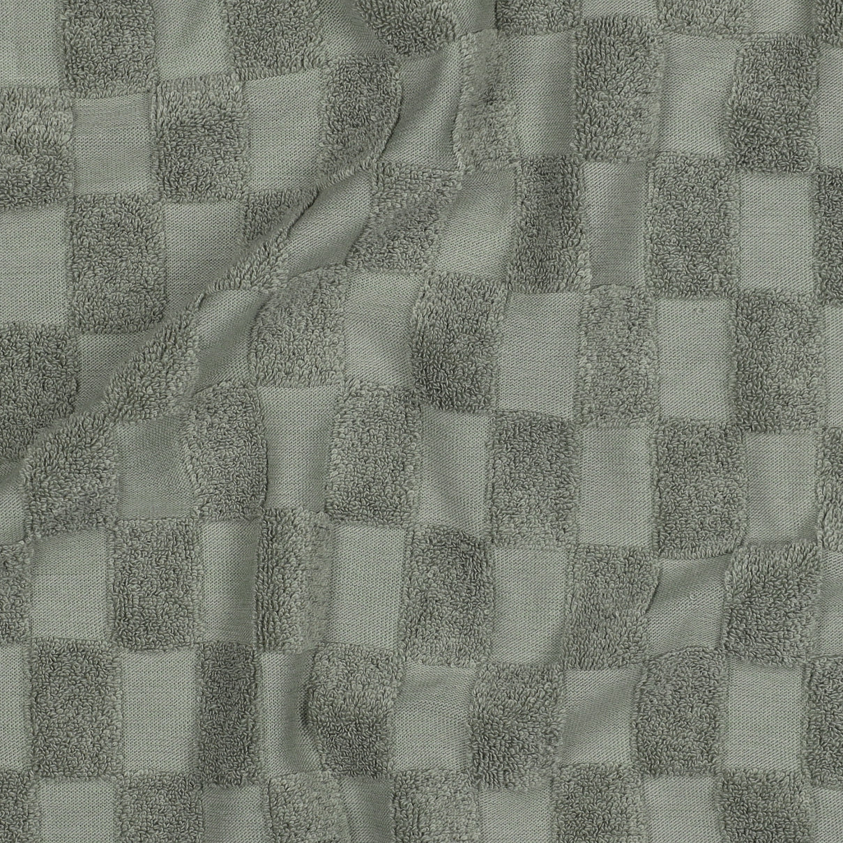 Frottee Baumwolle gestrickt karo grün