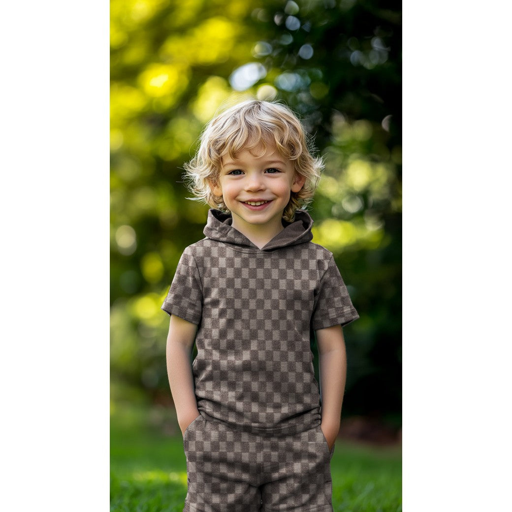 Frottee Baumwolle gestrickt karo grün