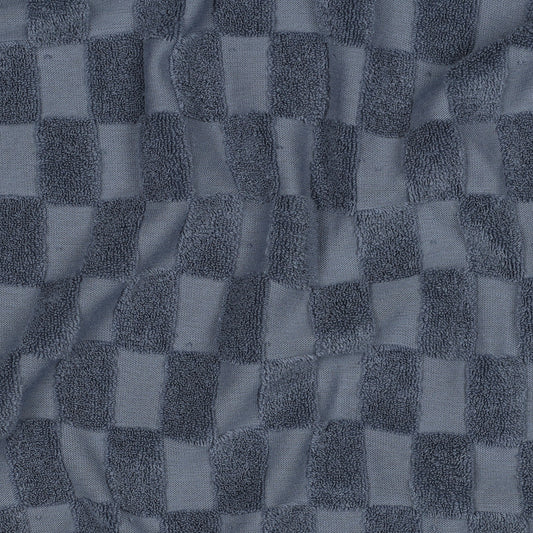 Frottee Baumwolle gestrickt karo blau