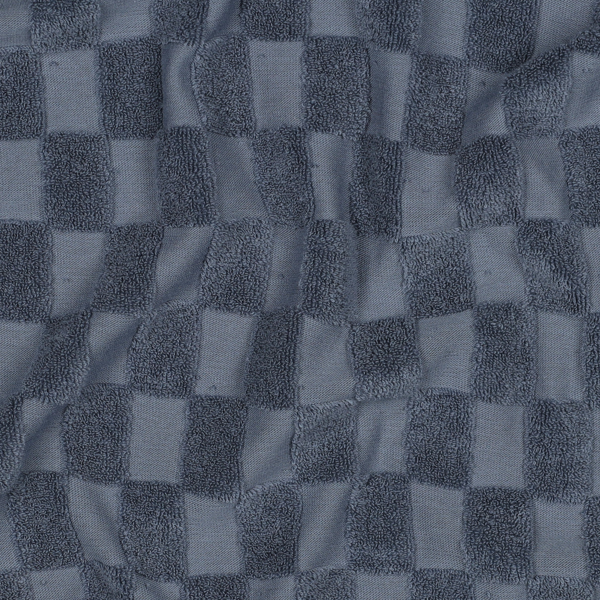 Frottee Baumwolle gestrickt karo blau