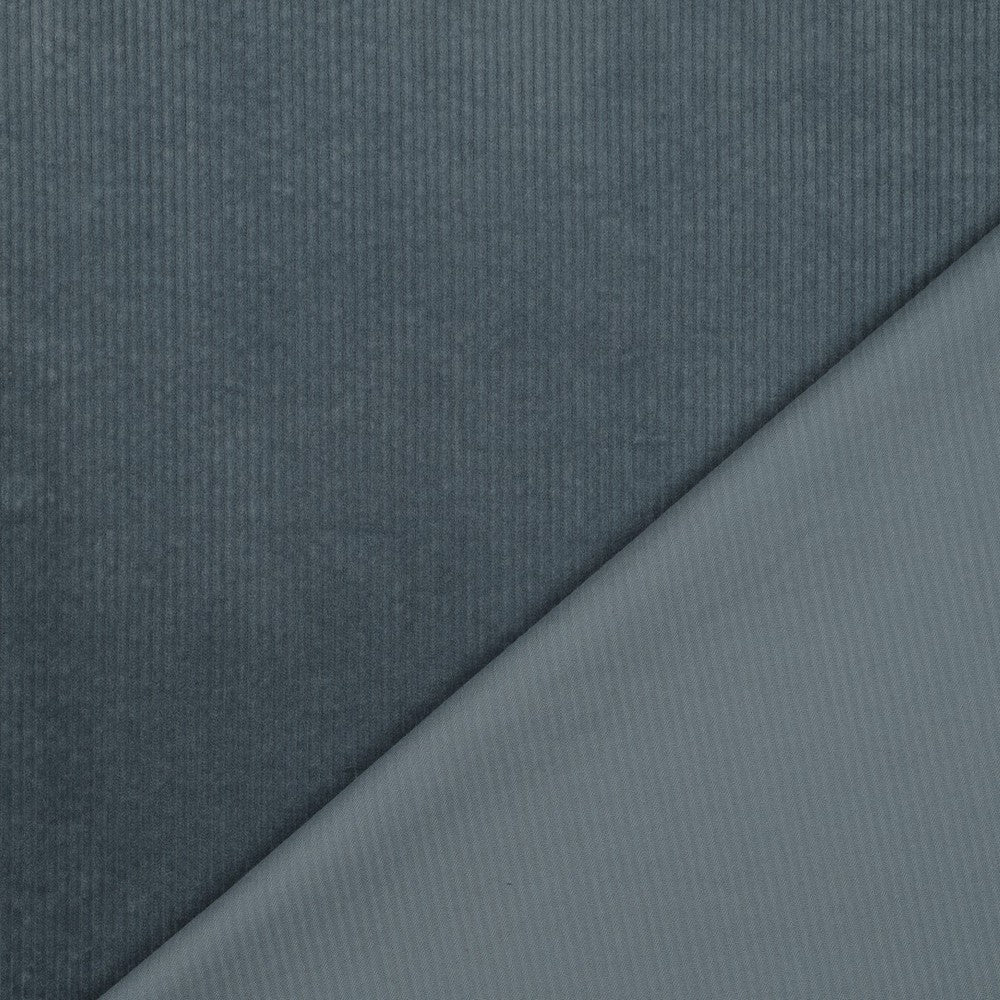 Cord washed stretch grau blau