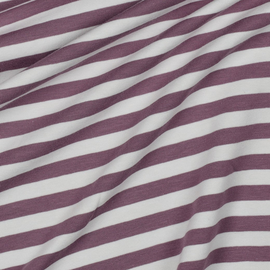 Jersey Streifen mauve weiß