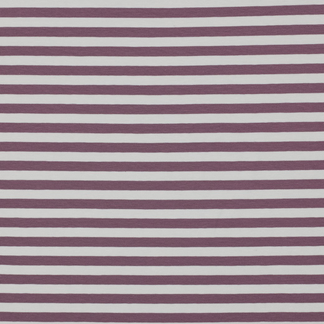 Jersey Streifen mauve weiß