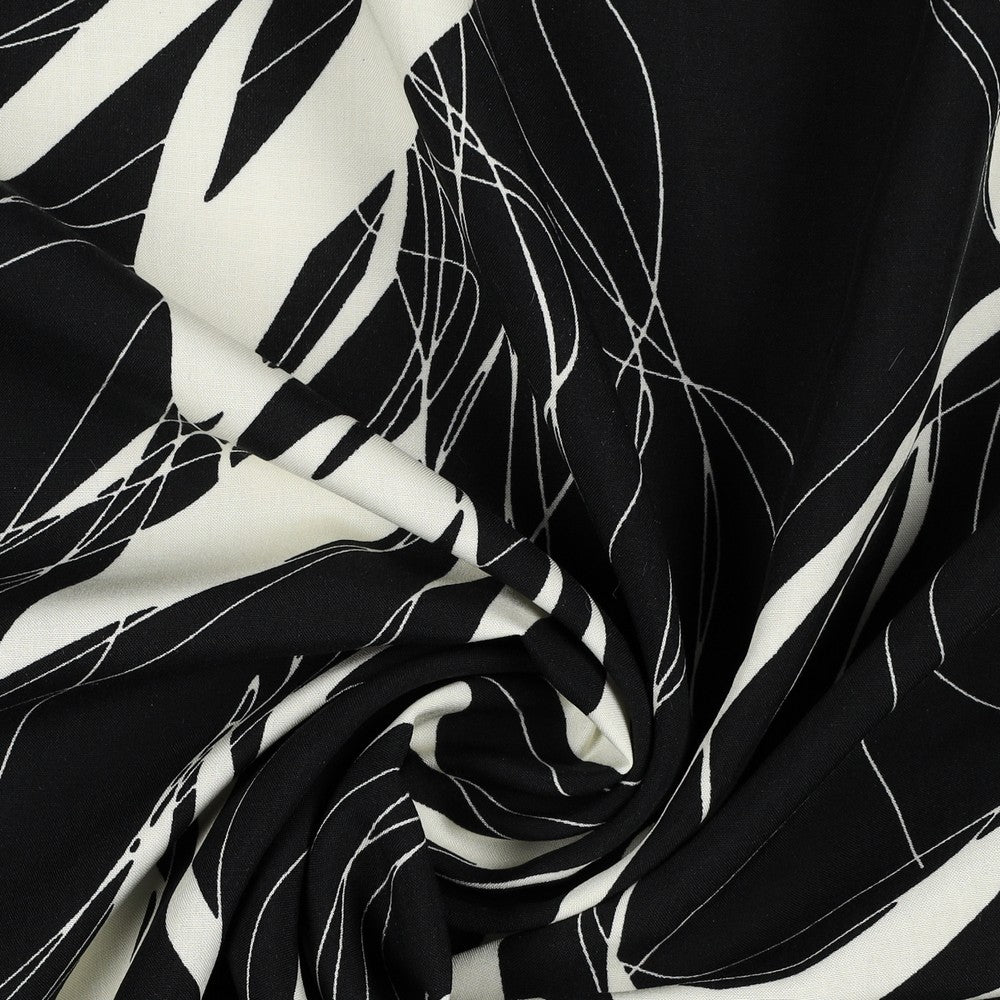 Viskose Bluse Abstrakt schwarz weiß