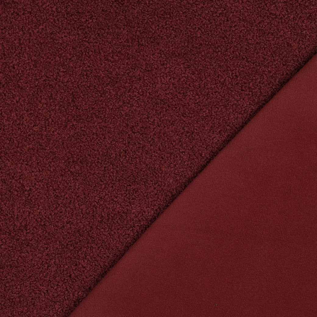 BALD ERHÄLTLICH - Teddystoff Fleece Double Sided bordeauxrot