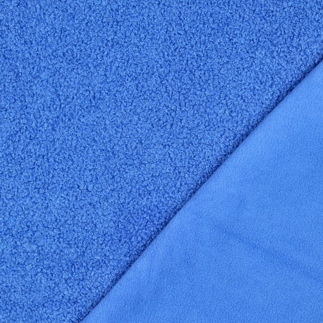 BALD ERHÄLTLICH - Teddystoff Fleece Double Sided kobaltblau