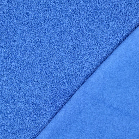 BALD ERHÄLTLICH - Teddystoff Fleece Double Sided kobaltblau
