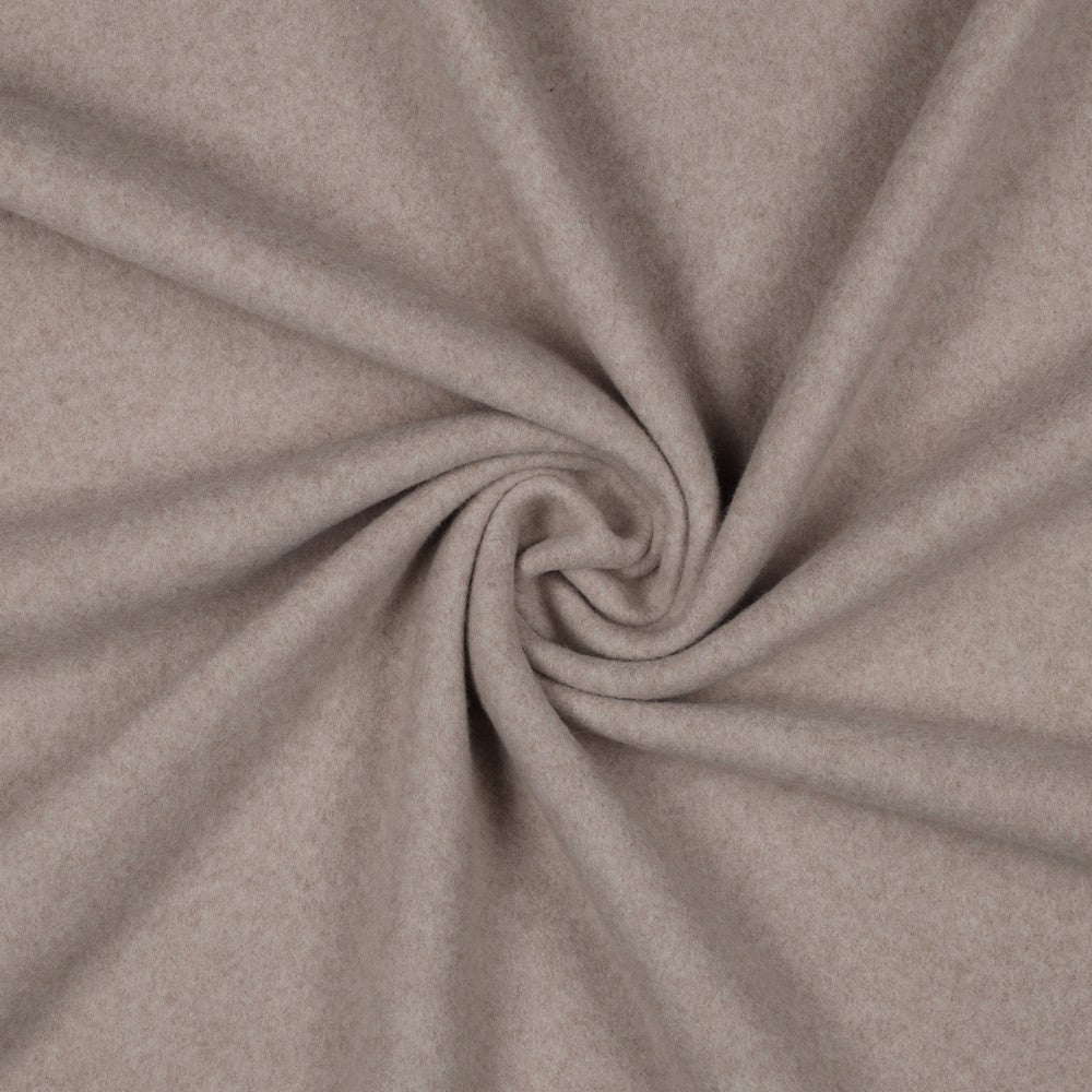 Baumwollfleece Bio taupe meliert