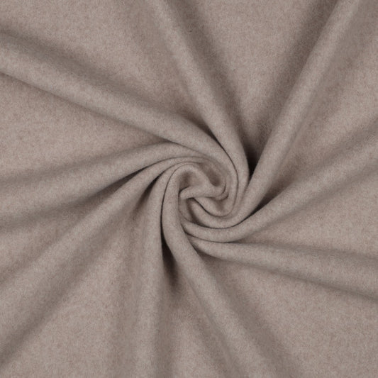 Baumwollfleece Bio taupe meliert