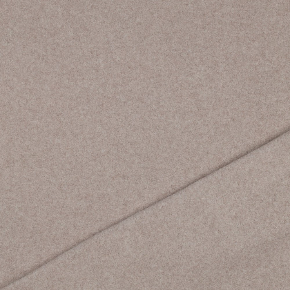 Baumwollfleece Bio taupe meliert