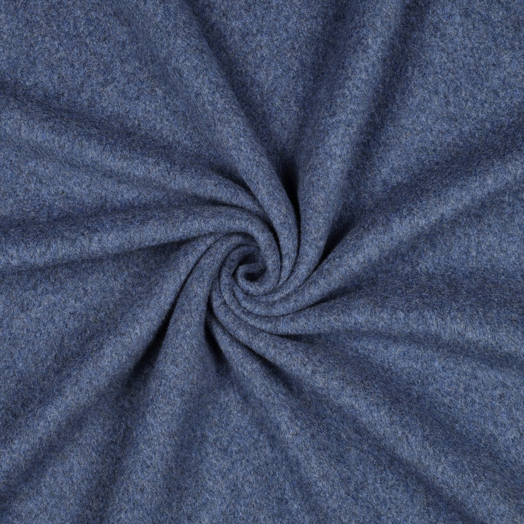 BALD ERHÄLTLICH - Baumwollfleece Bio jeansblau meliert