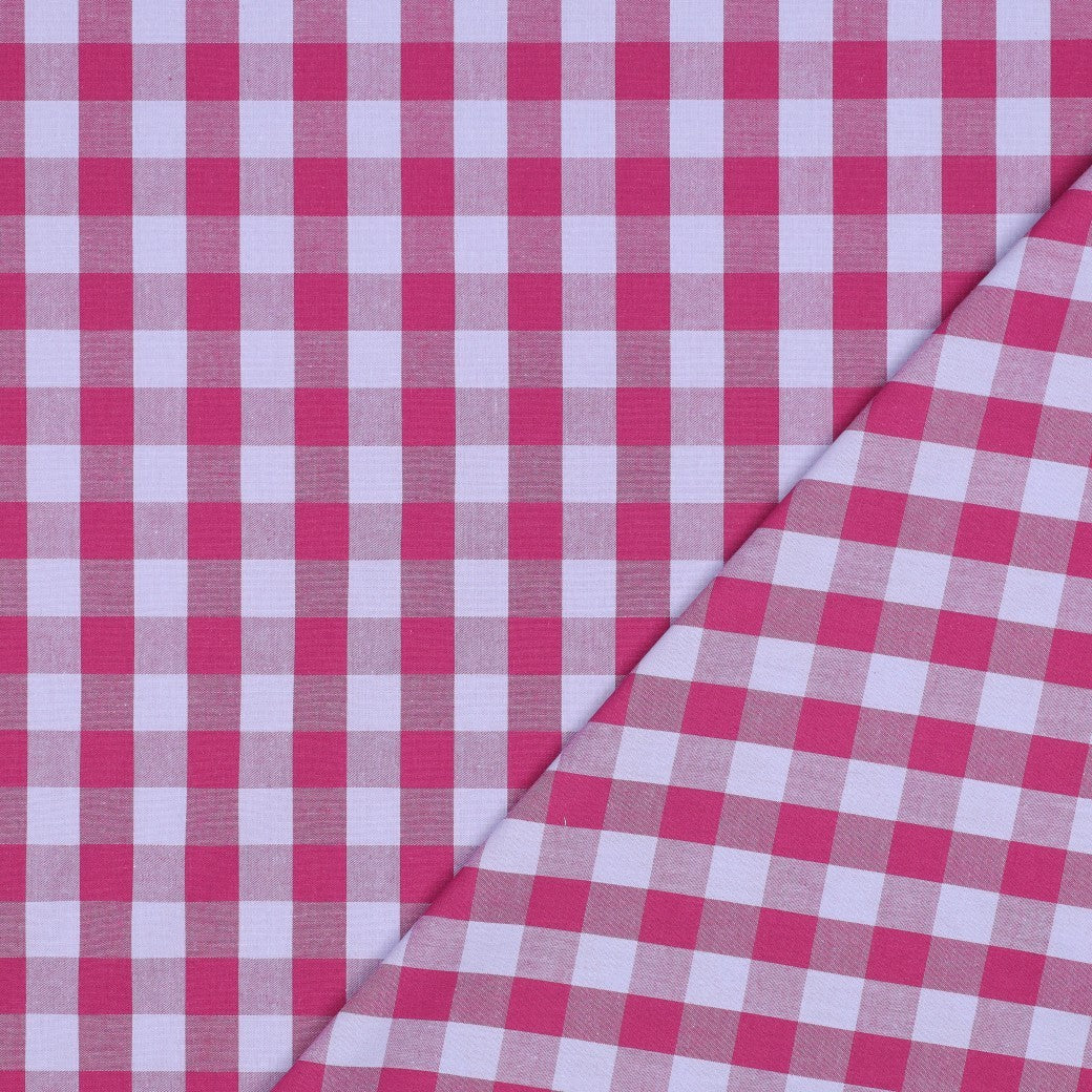 BALD ERHÄLTLICH - Baumwolle Karo Yarn Dyed fuchsia flieder